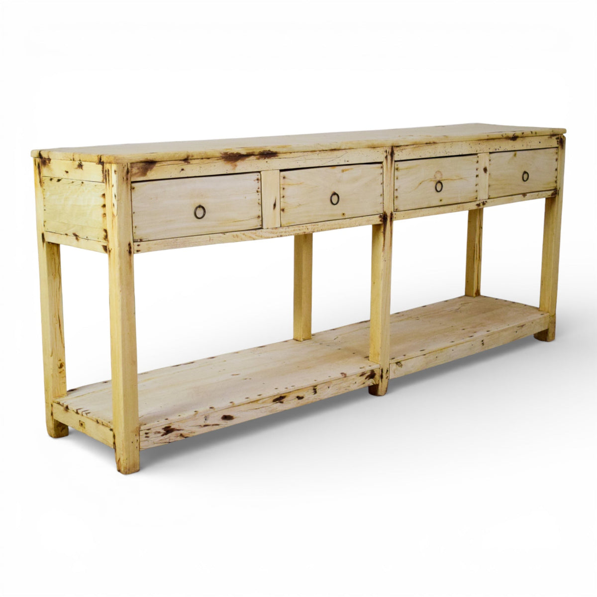 Vintage Solid Wood Rustic Sideboard Cupboard Drawers