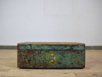Vintage Indian Hand Painted Metal Travel Trunk Chest