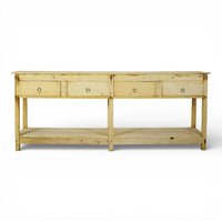 Vintage Solid Wood Rustic Sideboard Cupboard Drawers
