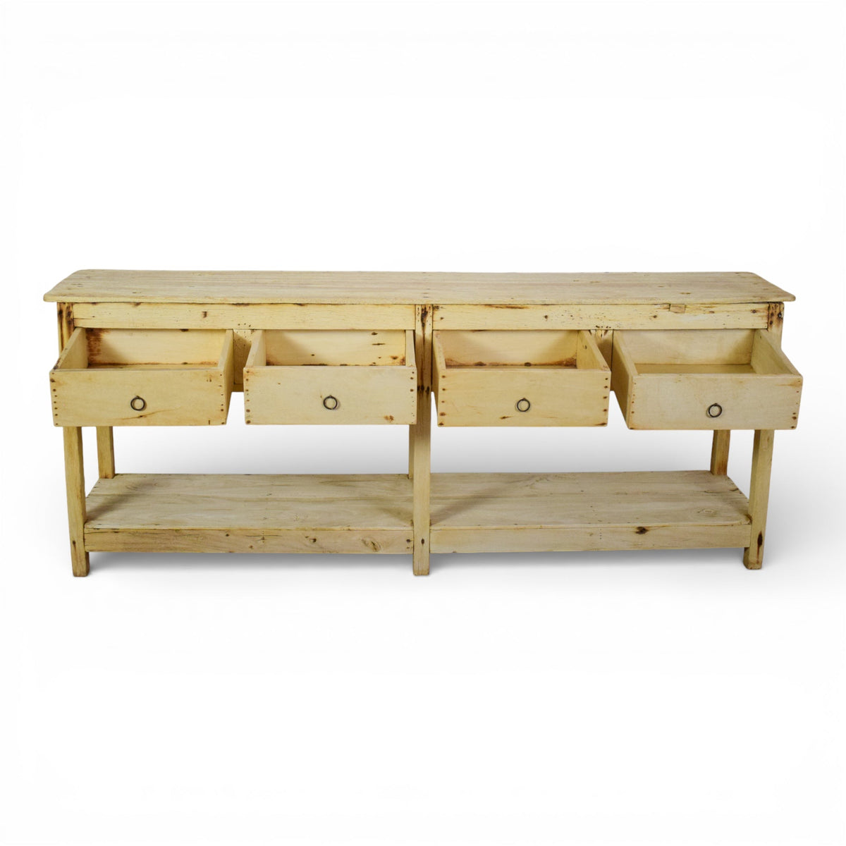 Vintage Solid Wood Rustic Sideboard Cupboard Drawers