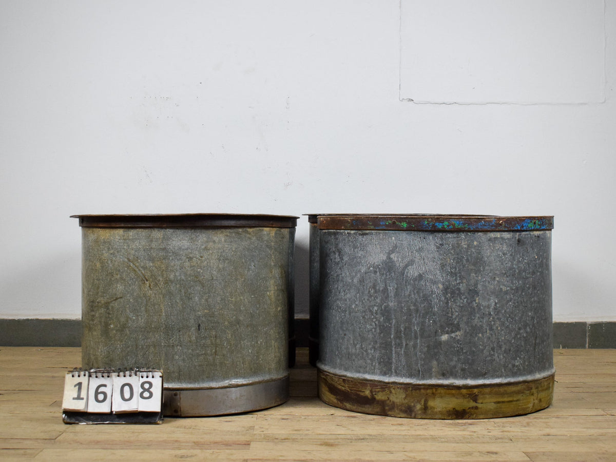 Original Vintage Large Galvanised Metal Planter
