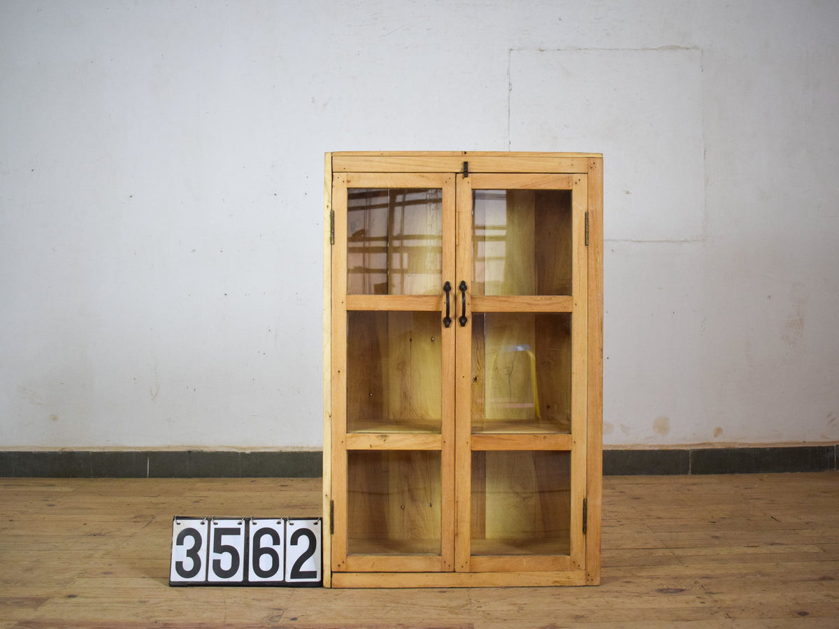 Vintage Rustic Bleached Wood Cupboard Cabinet Storage