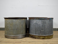 Original Vintage Large Galvanised Metal Planter