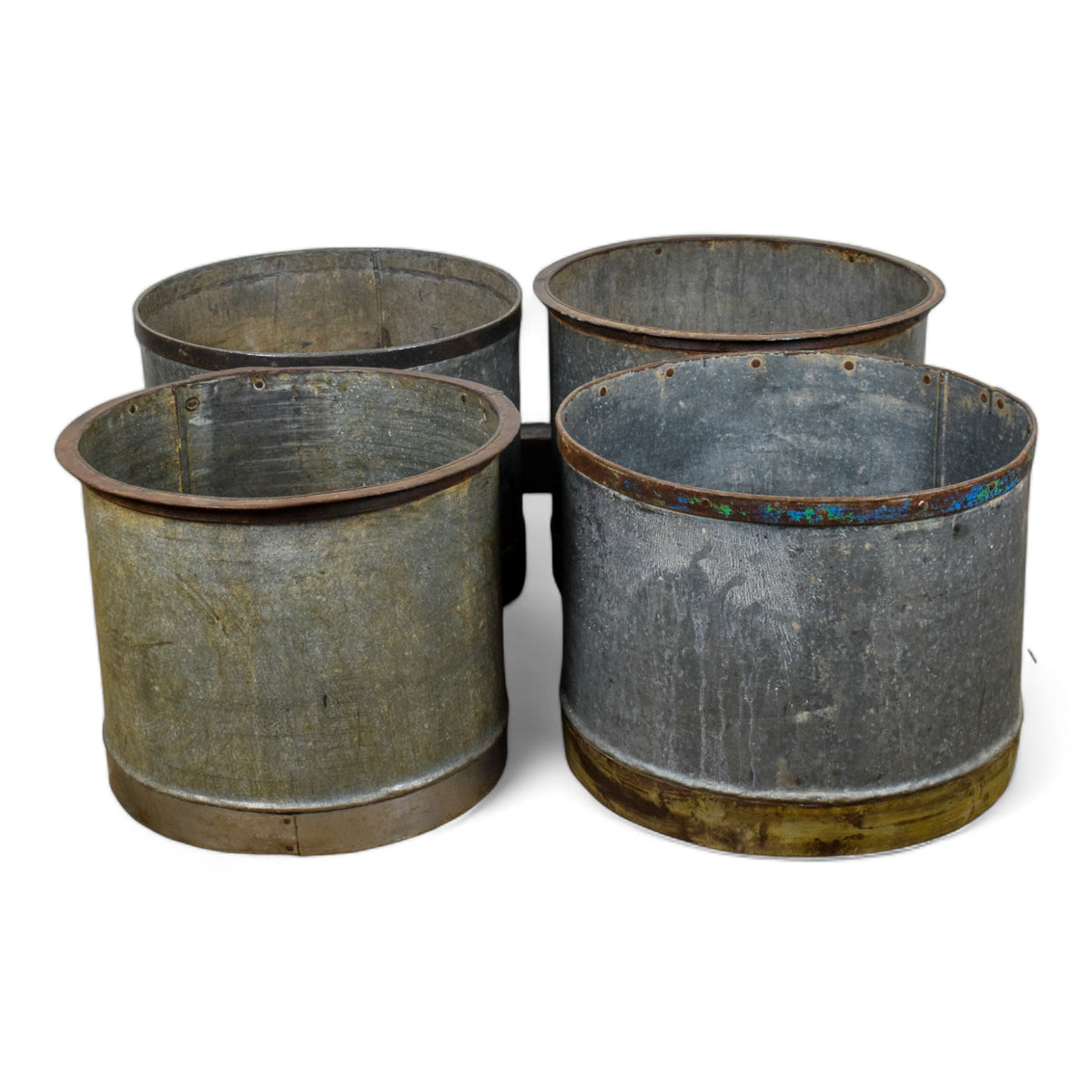 Original Vintage Large Galvanised Metal Planter