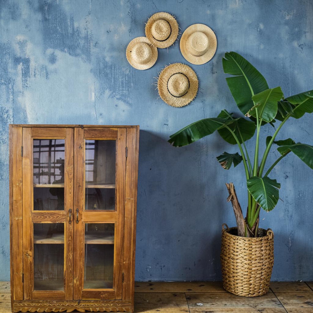 Vintage Wooden Rustic Cupboard Cabinet
