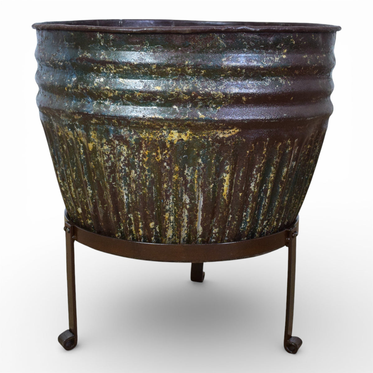 Pair of Vintage Dolly Tub Planets on Iron Stands