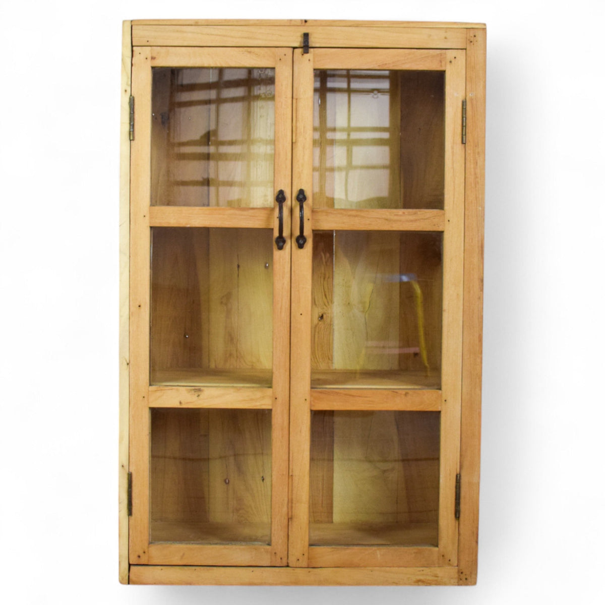 Vintage Rustic Bleached Wood Cupboard Cabinet Storage
