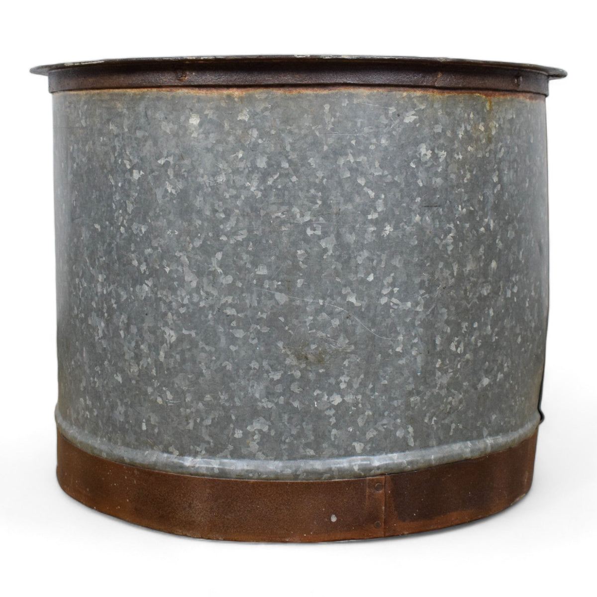 Original Vintage Large Galvanised Metal Planter