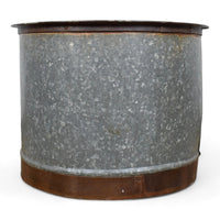 Original Vintage Large Galvanised Metal Planter