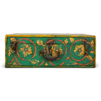 Vintage Indian Hand Painted Metal Travel Trunk Chest