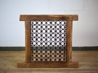 Vintage Wooden Iron Metal Indian Jali Window Frame