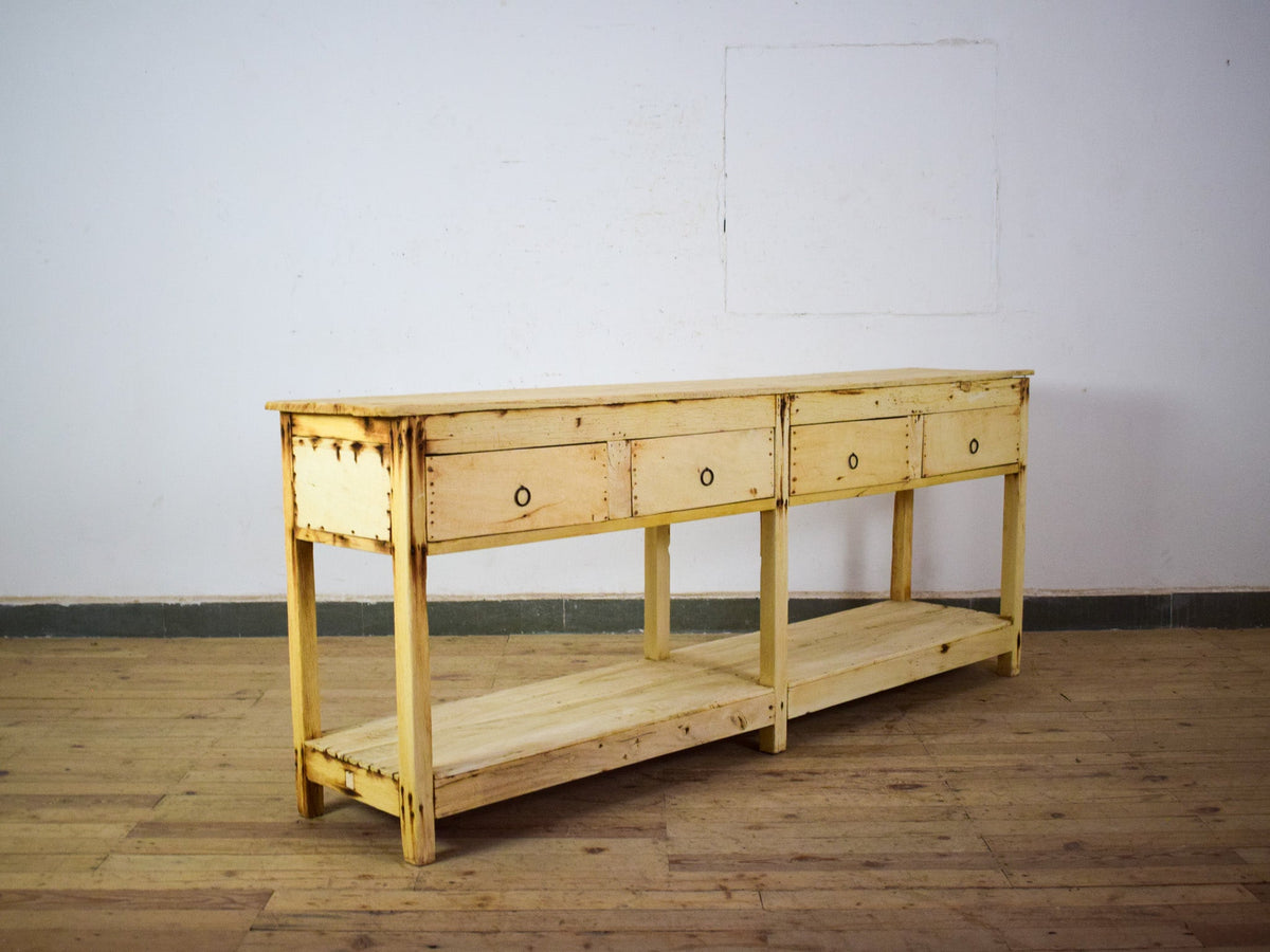 Vintage Solid Wood Rustic Sideboard Cupboard Drawers