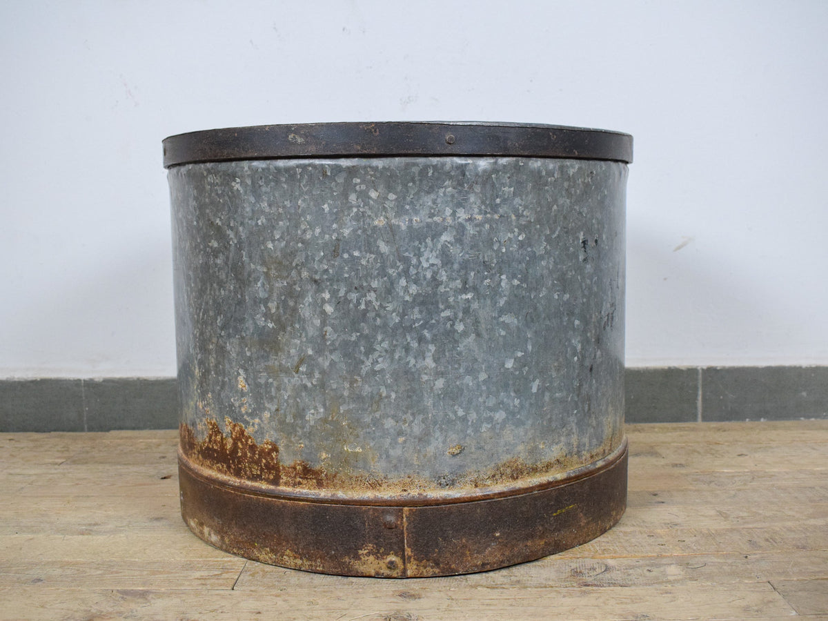 Original Vintage Large Galvanised Metal Planter