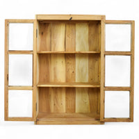 Vintage Rustic Bleached Wood Cupboard Cabinet Storage