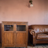 Vintage Worn Painted Rustic Cupboard Cabinet