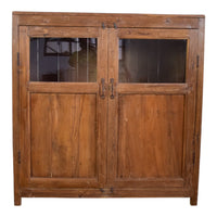 Vintage Worn Painted Rustic Cupboard Cabinet