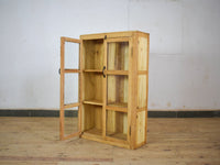 Vintage Rustic Bleached Wood Cupboard Cabinet Storage