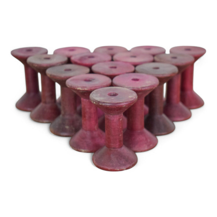 Set of 10 Vintage Wooden Bobbins Bobbin Reels