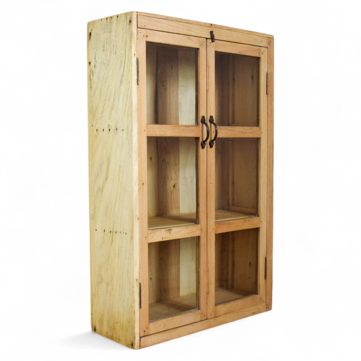 Vintage Rustic Bleached Wood Cupboard Cabinet Storage