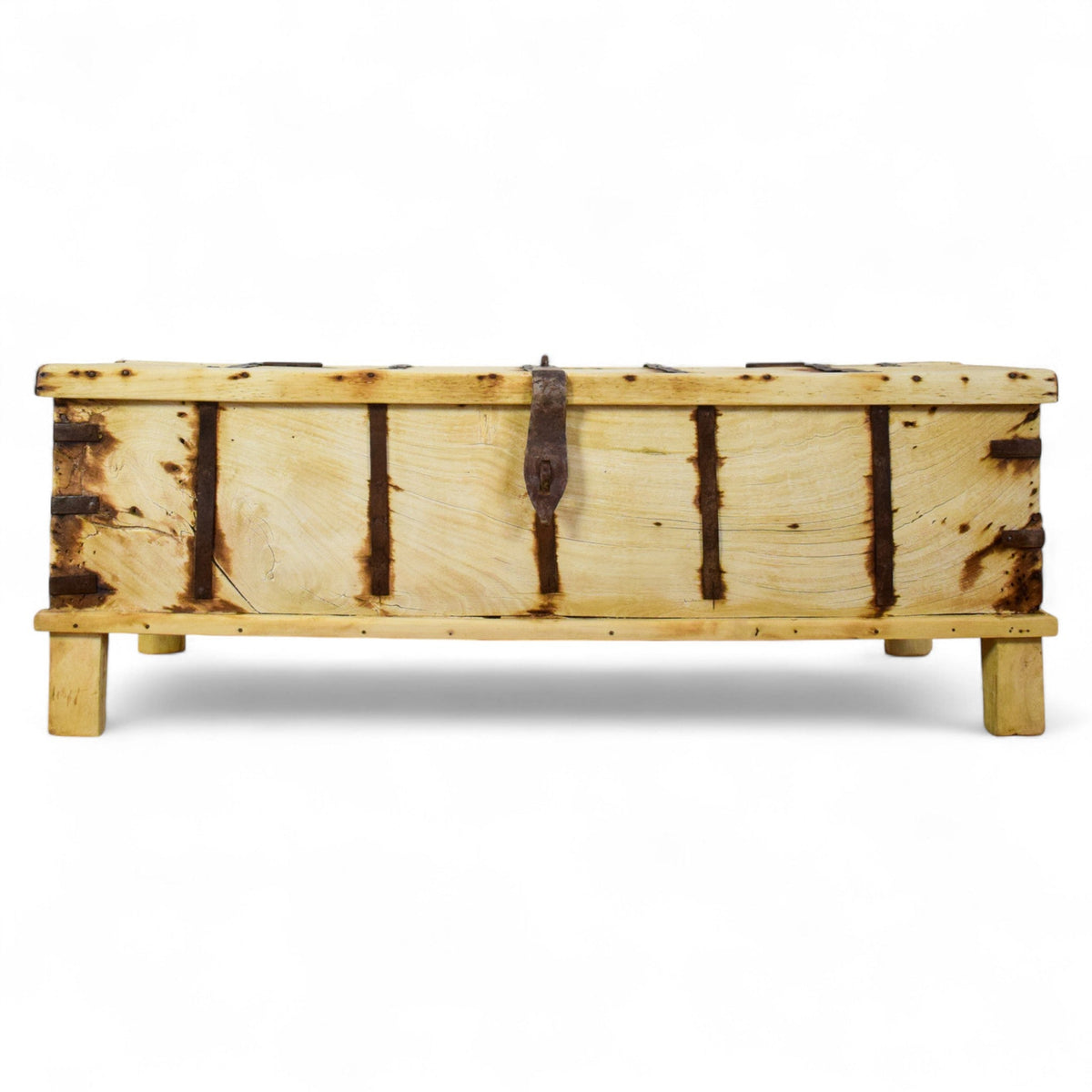 Vintage Rustic Wooden Chest Box Coffee Table