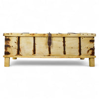 Vintage Rustic Wooden Chest Box Coffee Table