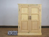 Vintage Rustic Bleached Wood Housekeepers Cupboard Cabinet Storage
