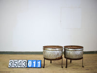 Pair of Vintage Dolly Tub Planets on Iron Stands