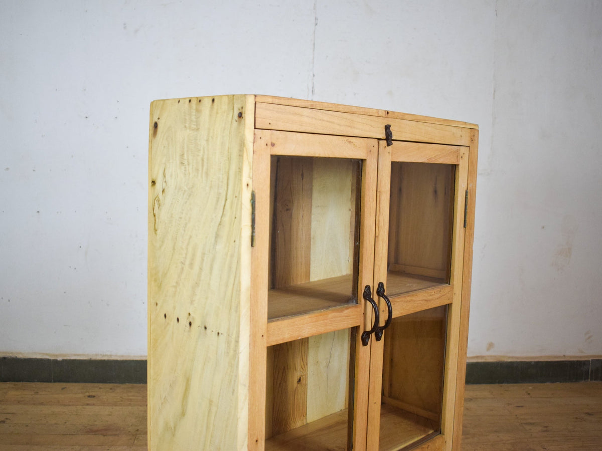 Vintage Rustic Bleached Wood Cupboard Cabinet Storage