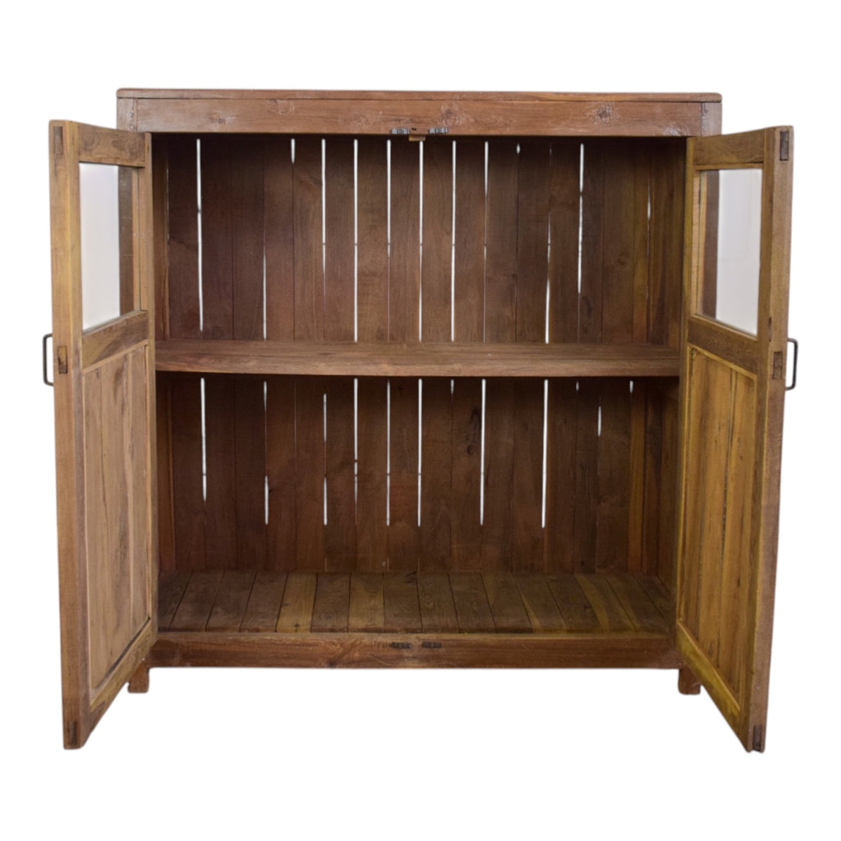 Vintage Worn Painted Rustic Cupboard Cabinet
