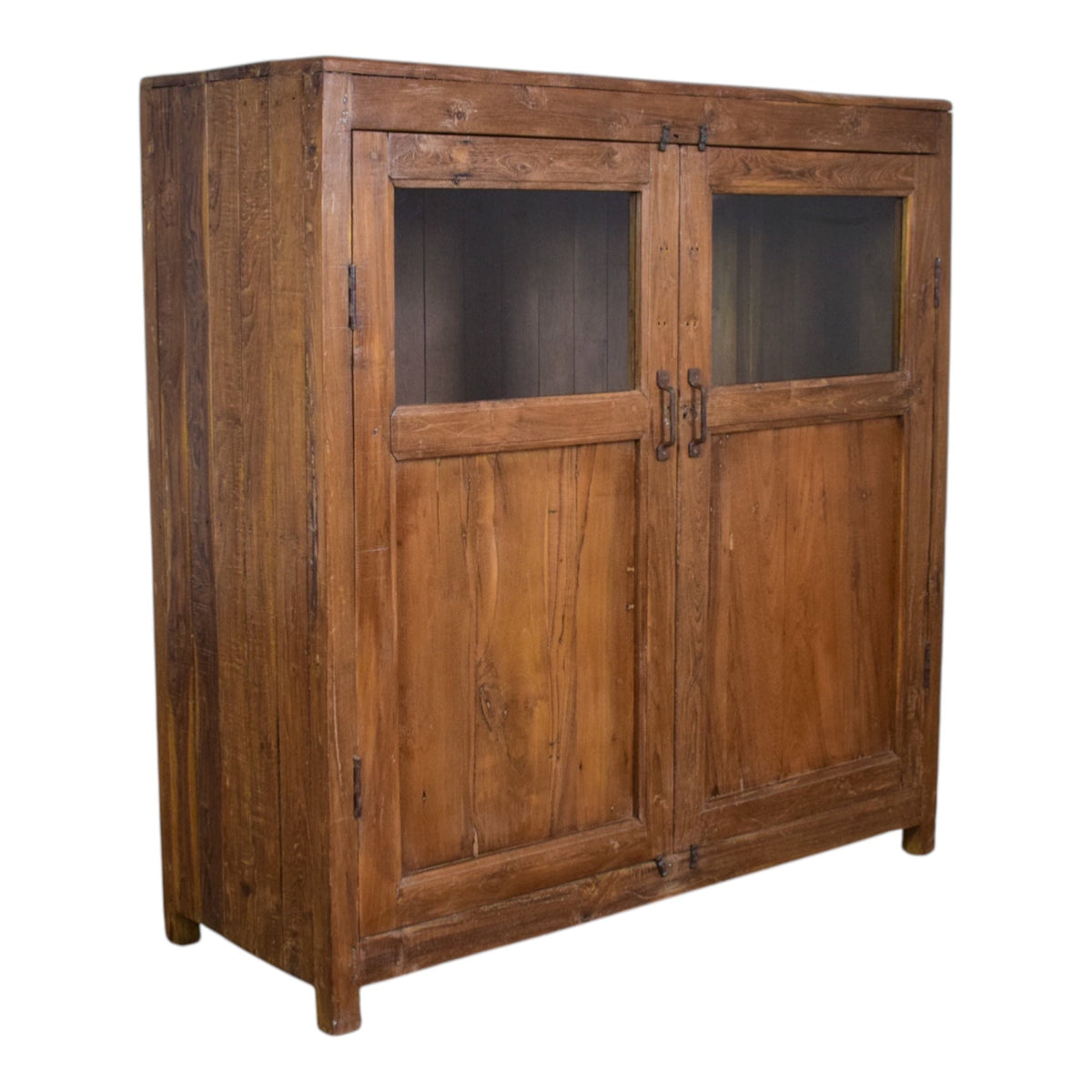 Vintage Worn Painted Rustic Cupboard Cabinet