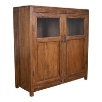 Vintage Worn Painted Rustic Cupboard Cabinet