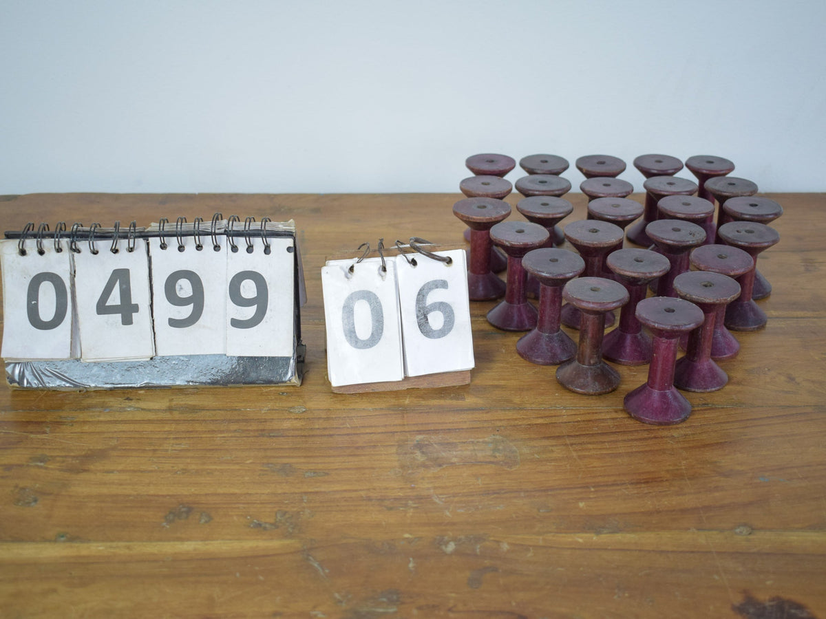 Set of 10 Vintage Wooden Bobbins Bobbin Reels