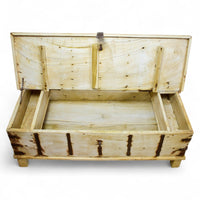 Vintage Rustic Wooden Chest Box Coffee Table