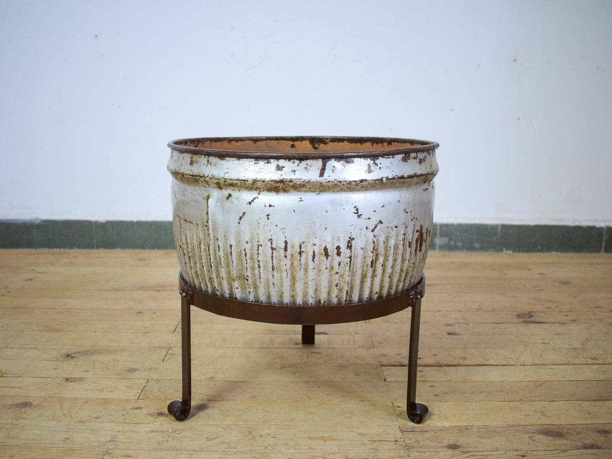 Pair of Vintage Dolly Tub Planets on Iron Stands