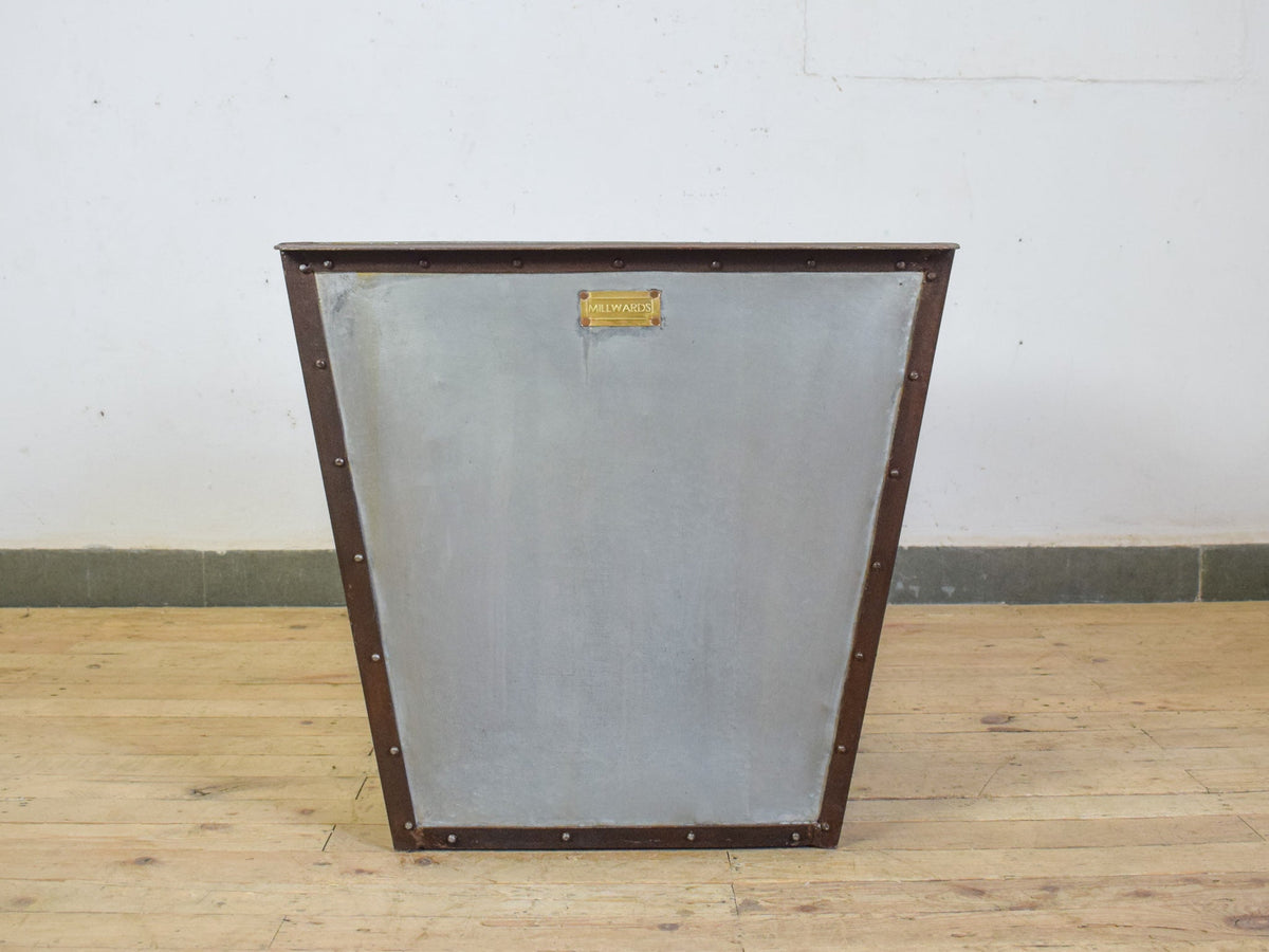 MILLWARDS® XL Handmade Vintage Style Galvanised Riveted Square Planter - 60 cm