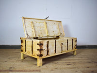 Vintage Rustic Wooden Chest Box Coffee Table