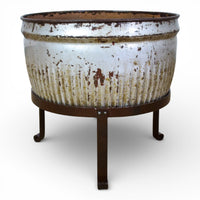 Pair of Vintage Dolly Tub Planets on Iron Stands