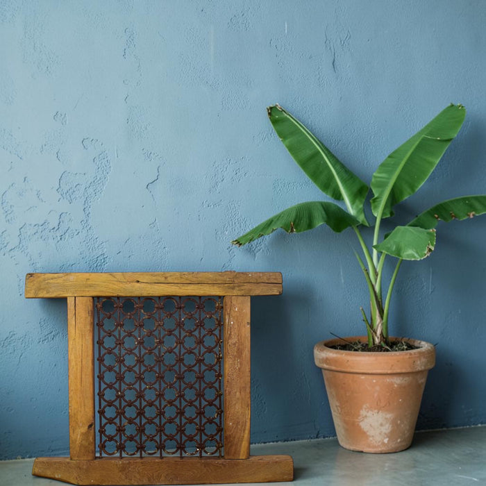 Vintage Wooden Iron Metal Indian Jali Window Frame
