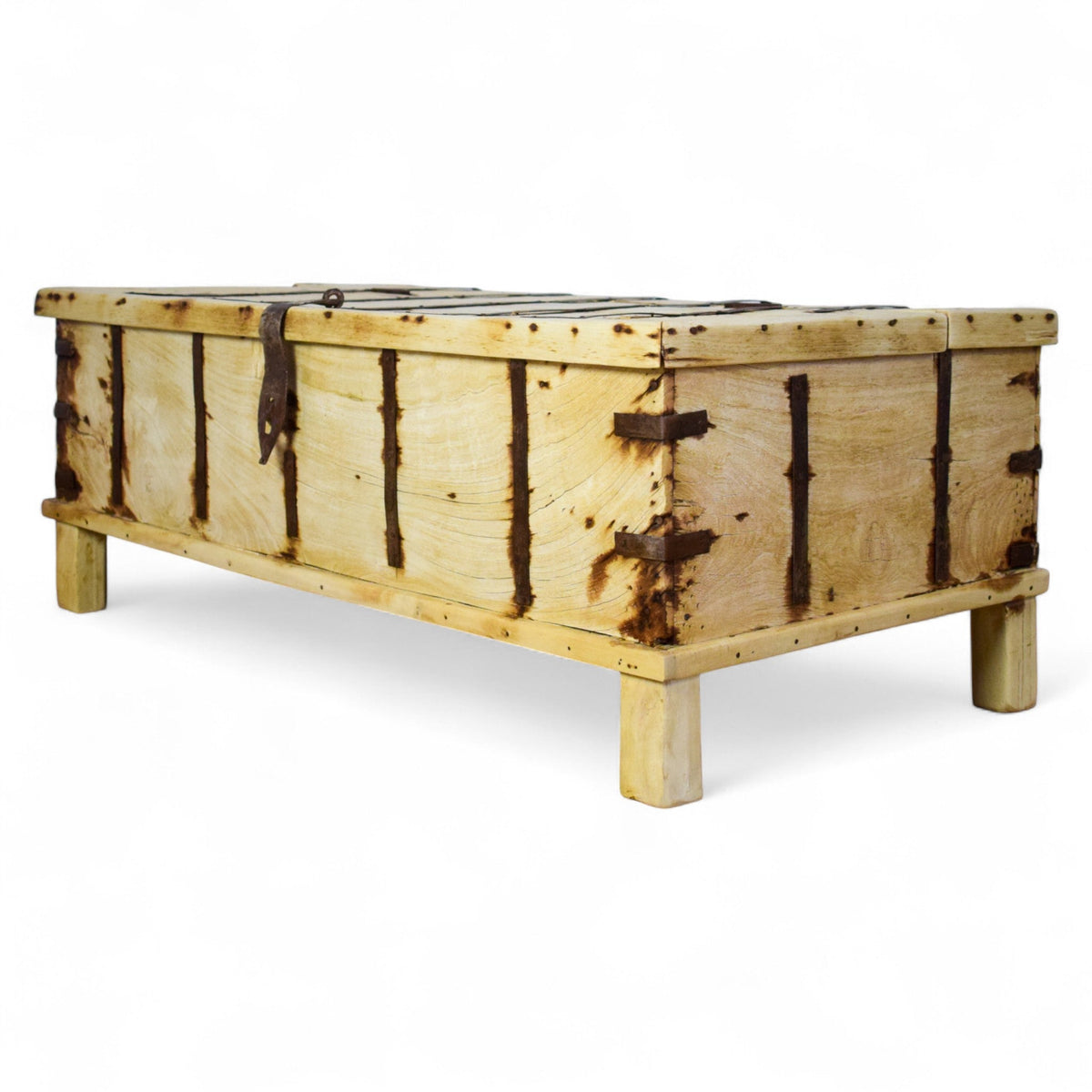 Vintage Rustic Wooden Chest Box Coffee Table