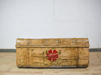 Vintage Indian Hand Painted Metal Travel Trunk Chest Coffee Table