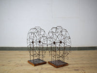 Vintage Style Hand Made Spinning Metal Wire Ferris Wheel Display