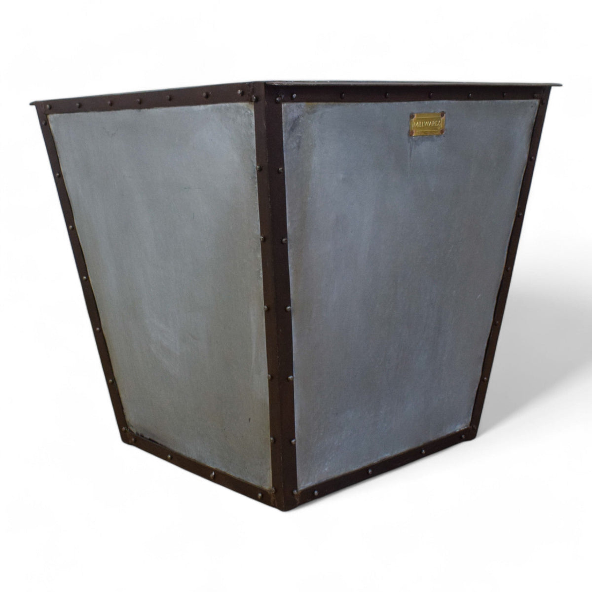 MILLWARDS® XL Handmade Vintage Style Galvanised Riveted Square Planter - 60 cm