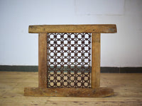 Vintage Wooden Iron Metal Indian Jali Window Frame