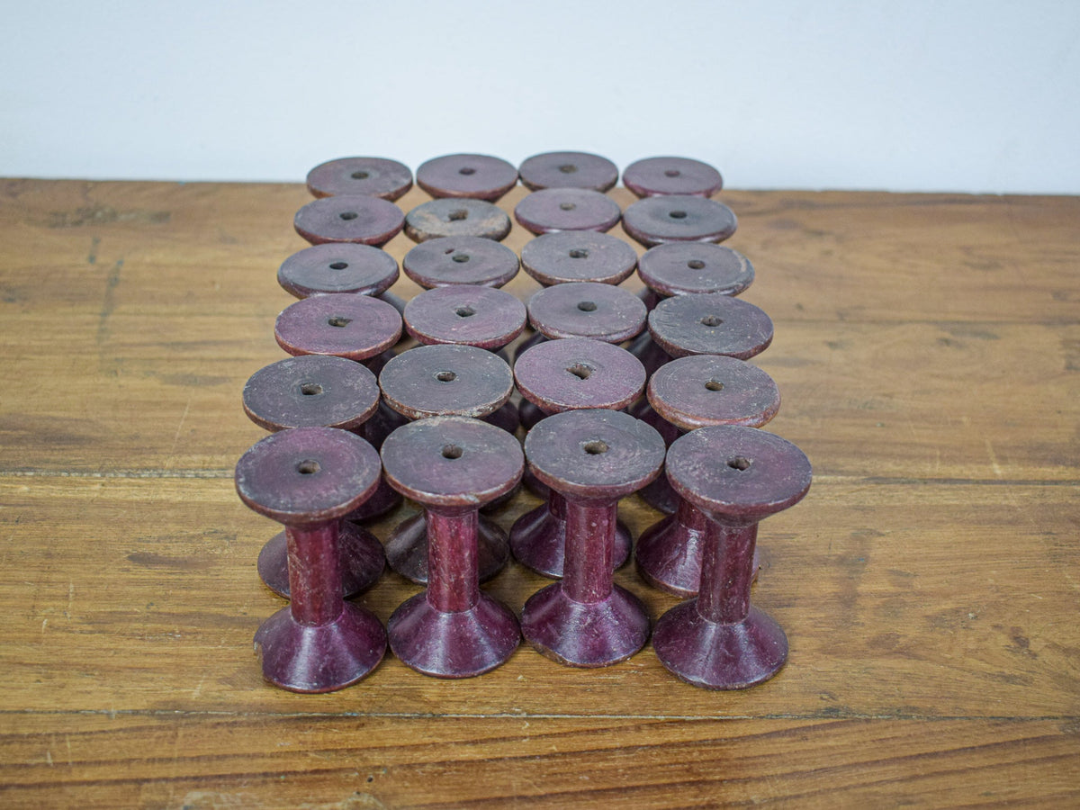 Set of 10 Vintage Wooden Bobbins Bobbin Reels