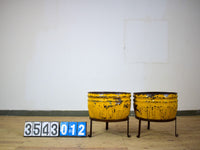 Pair of Vintage Dolly Tub Planets on Iron Stands