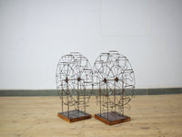 Vintage Style Hand Made Spinning Metal Wire Ferris Wheel Display