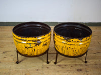 Pair of Vintage Dolly Tub Planets on Iron Stands