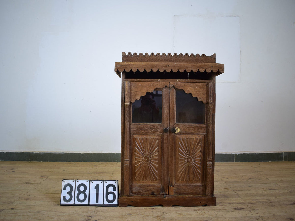 Vintage Wooden Indian Cupboard Cabinet