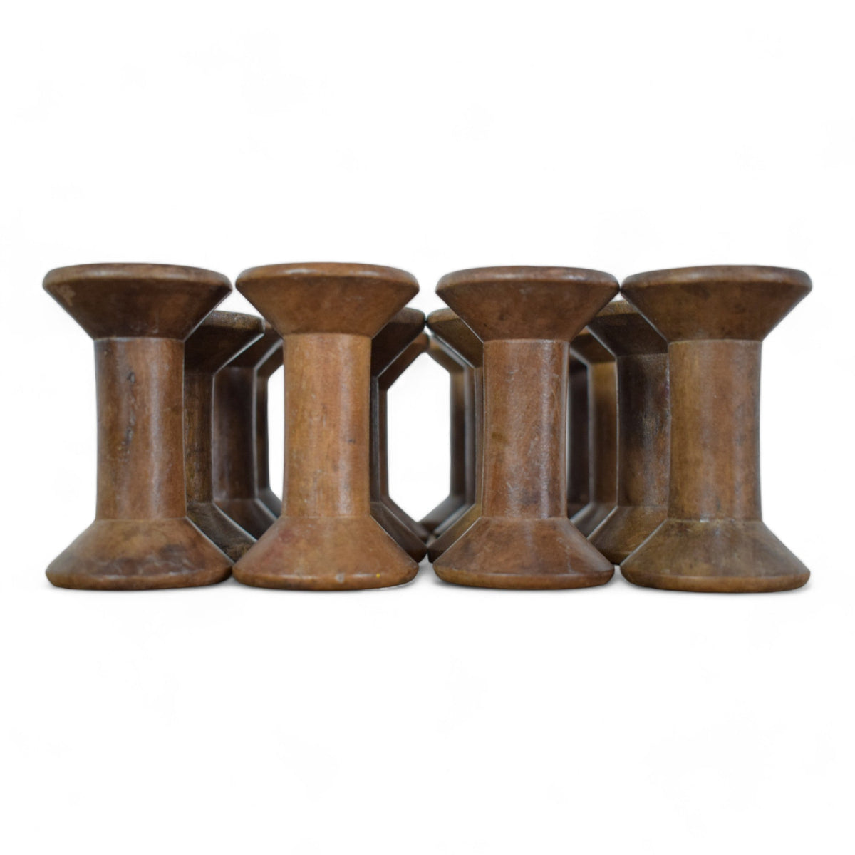 Set of 10 Vintage Wooden Bobbins Bobbin Reels