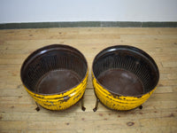 Pair of Vintage Dolly Tub Planets on Iron Stands